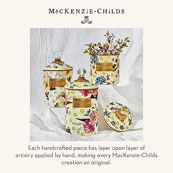 Amazon.com: MACKENZIE-CHILDS Wildflowers Enamel Canister, Floral