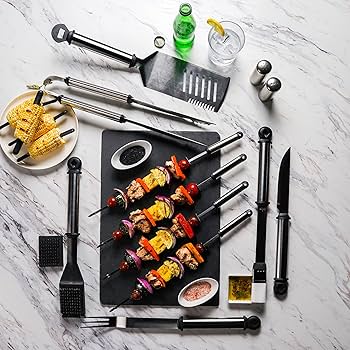 Amazon.com : Mr. Bar-B-Q 02066Y Silver Prestige 21-Piece Tool Set