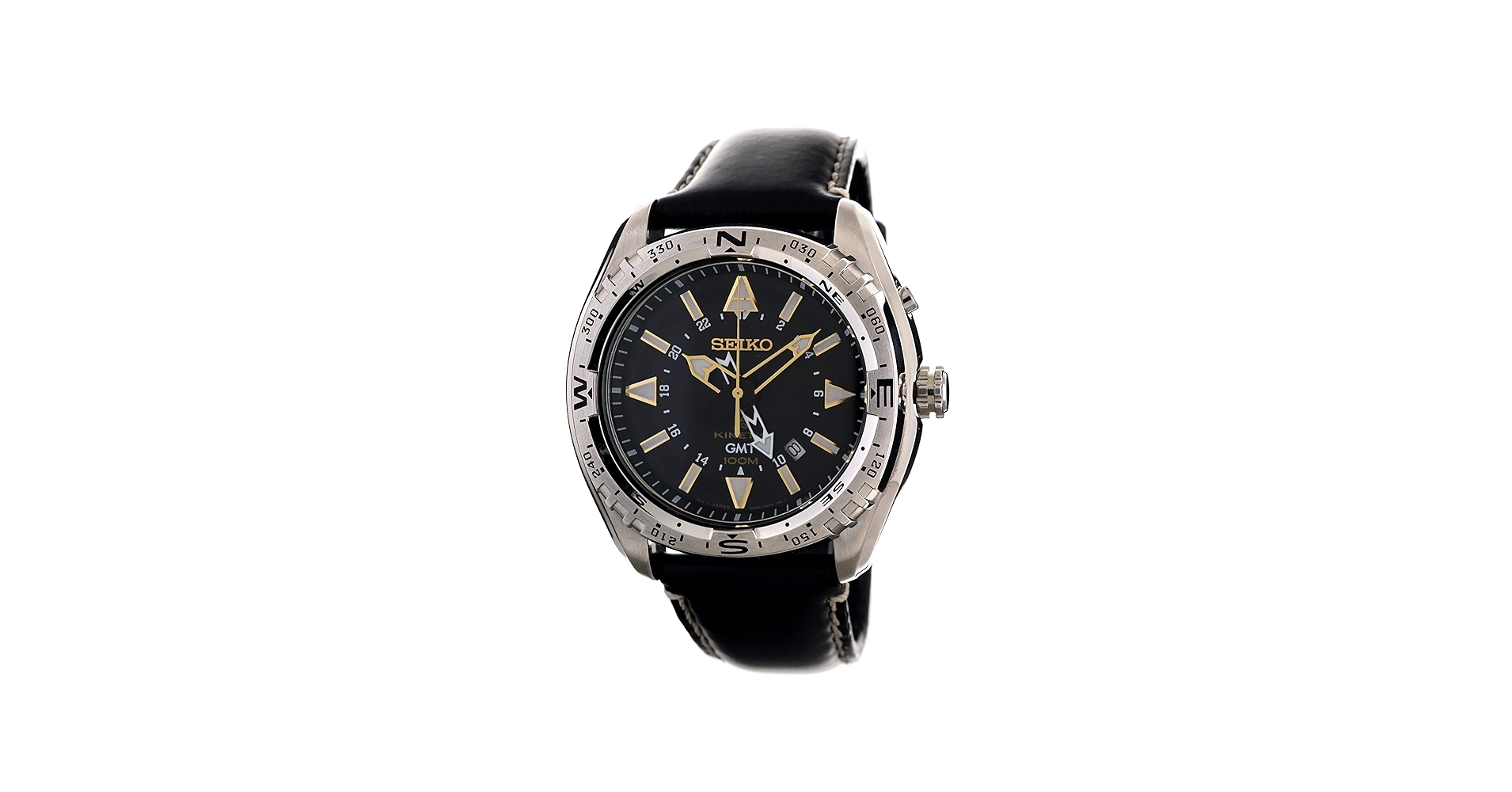 Amazon.com: Seiko Mens Kinetic GMT Sports 100M Watch with Black