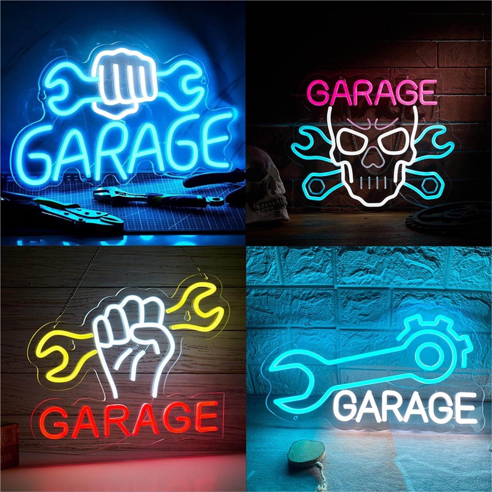 Amazon.co.jp: HIKOAN ガレージ ネオンサイン レンチ型 LED ネオン