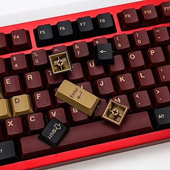 Amazon | KBDiy 174キークローンレッドサムライキーキャップ PBT