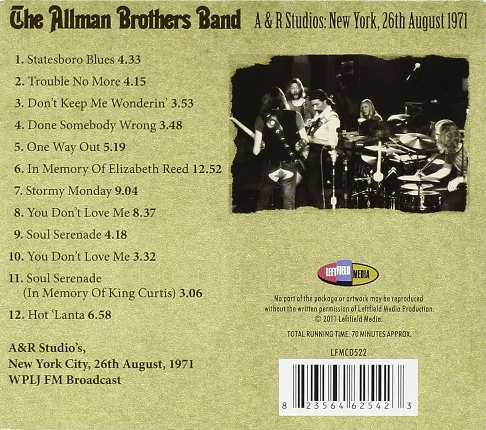 Amazon.co.jp: A & R Studios: New York, 26th August, 1971: ミュージック