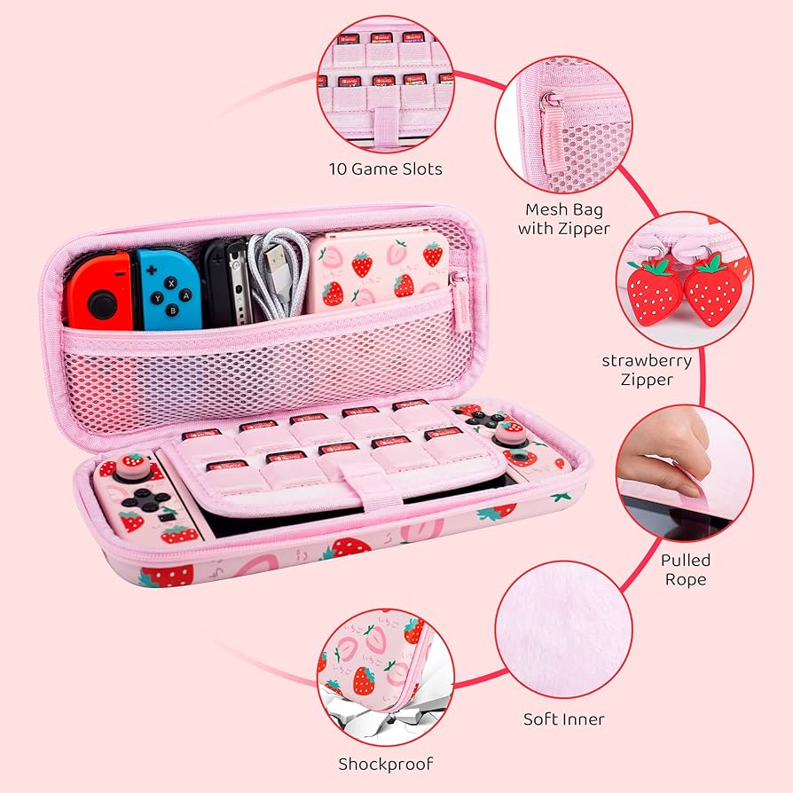 Amazon.co.jp: GLDRAM ピンク ストロベリー キャリーケース セット