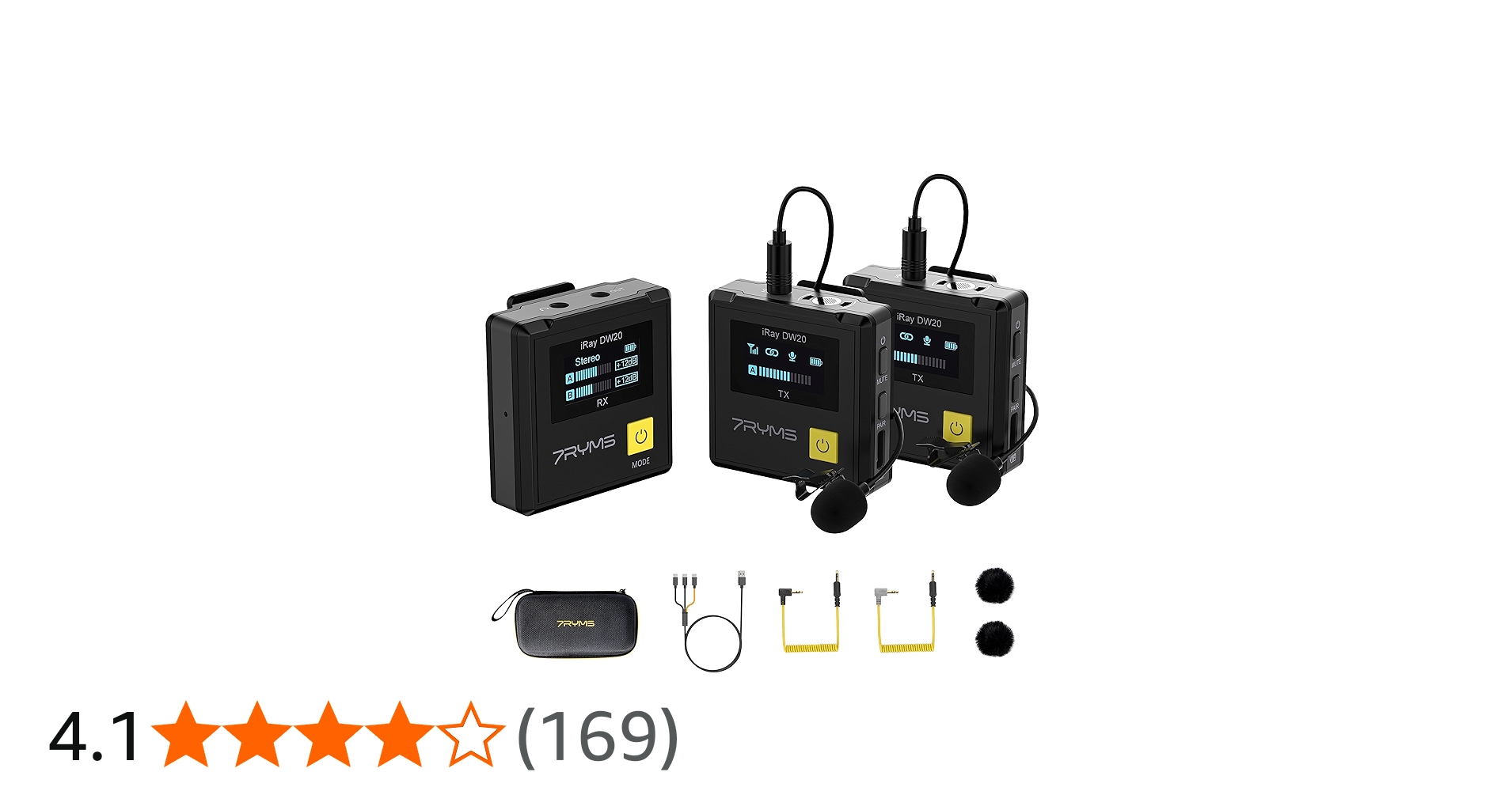 Amazon | ワイヤレスピンマイク 7RYMS 小型軽量 48kHz/24bit