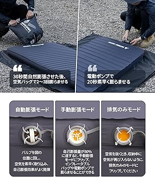 Amazon.co.jp: OneTigris DYNISLAND エアーマット 60秒自動膨張 2人用