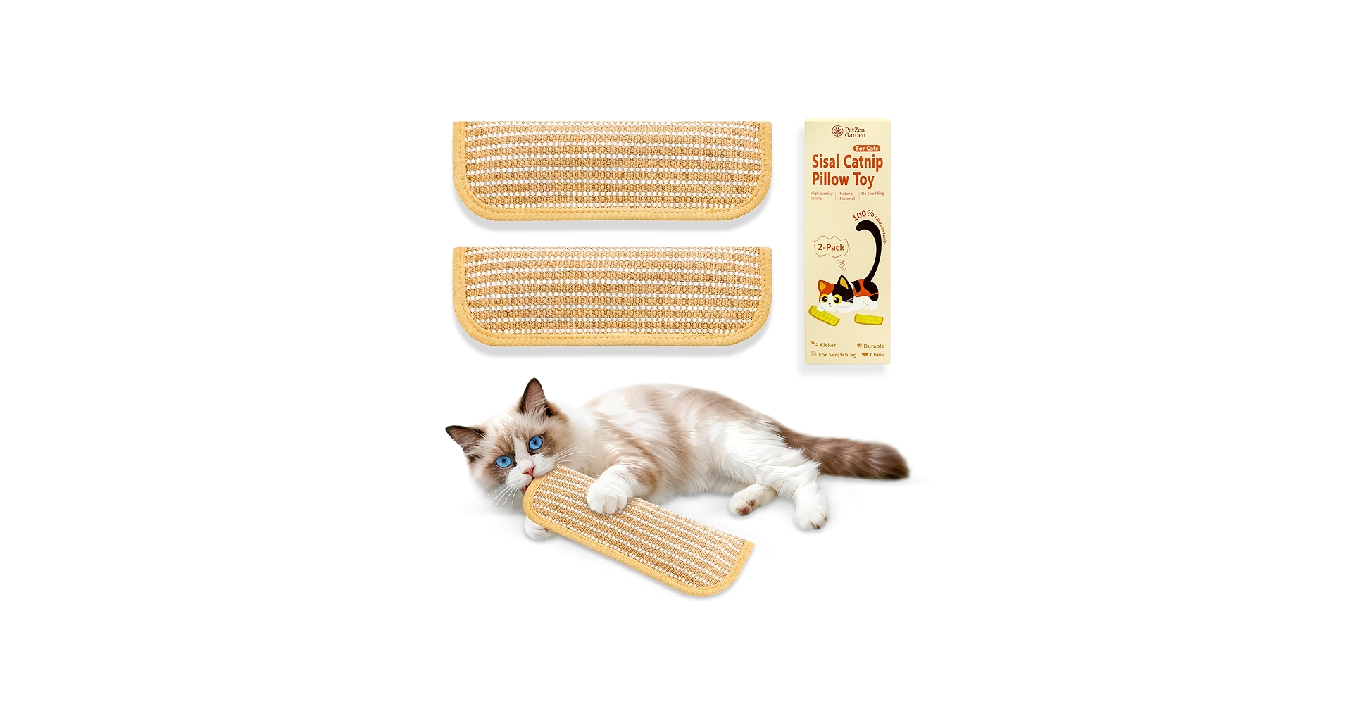 Amazon.com : PetZen Garden Sisal Catnip Pillow Toy Kickers, 2 Pack