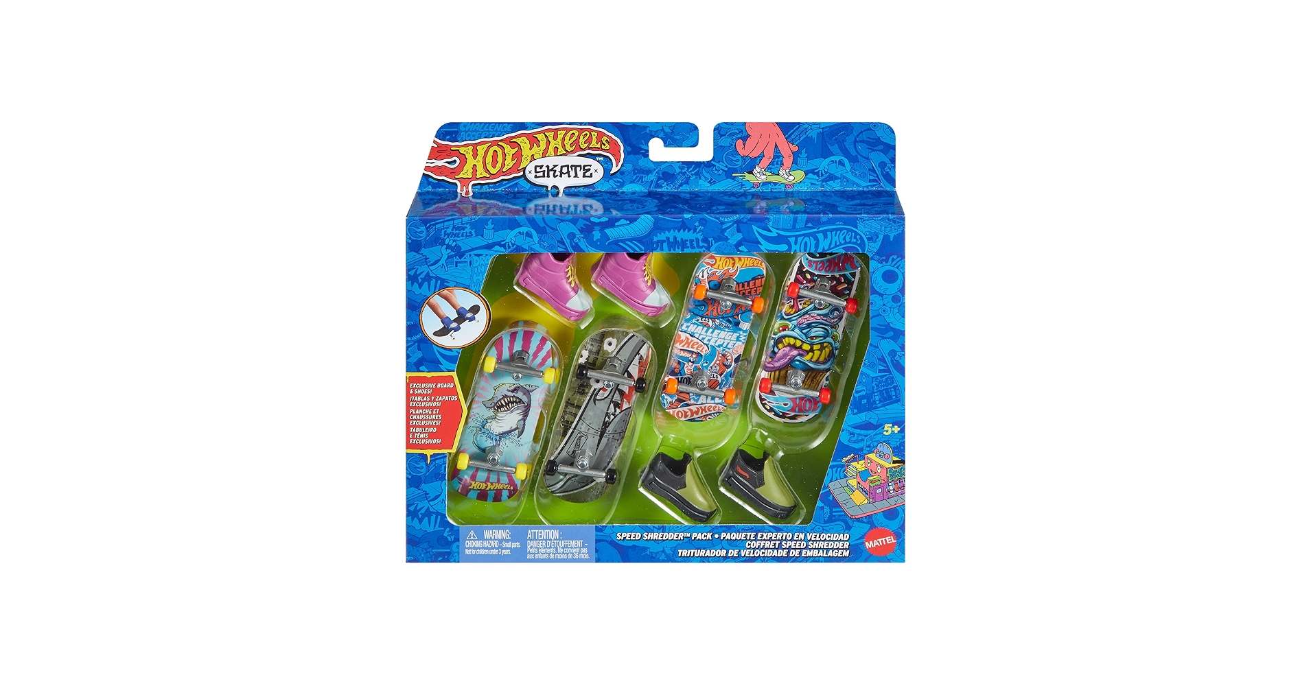 Amazon.com: Hot Wheels Skate Tony Hawk Set of 4 Fingerboards & 2