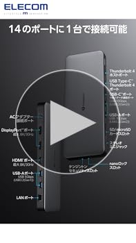 Amazon.co.jp: エレコム ドッキングステーション 14in1 4画面同時出力