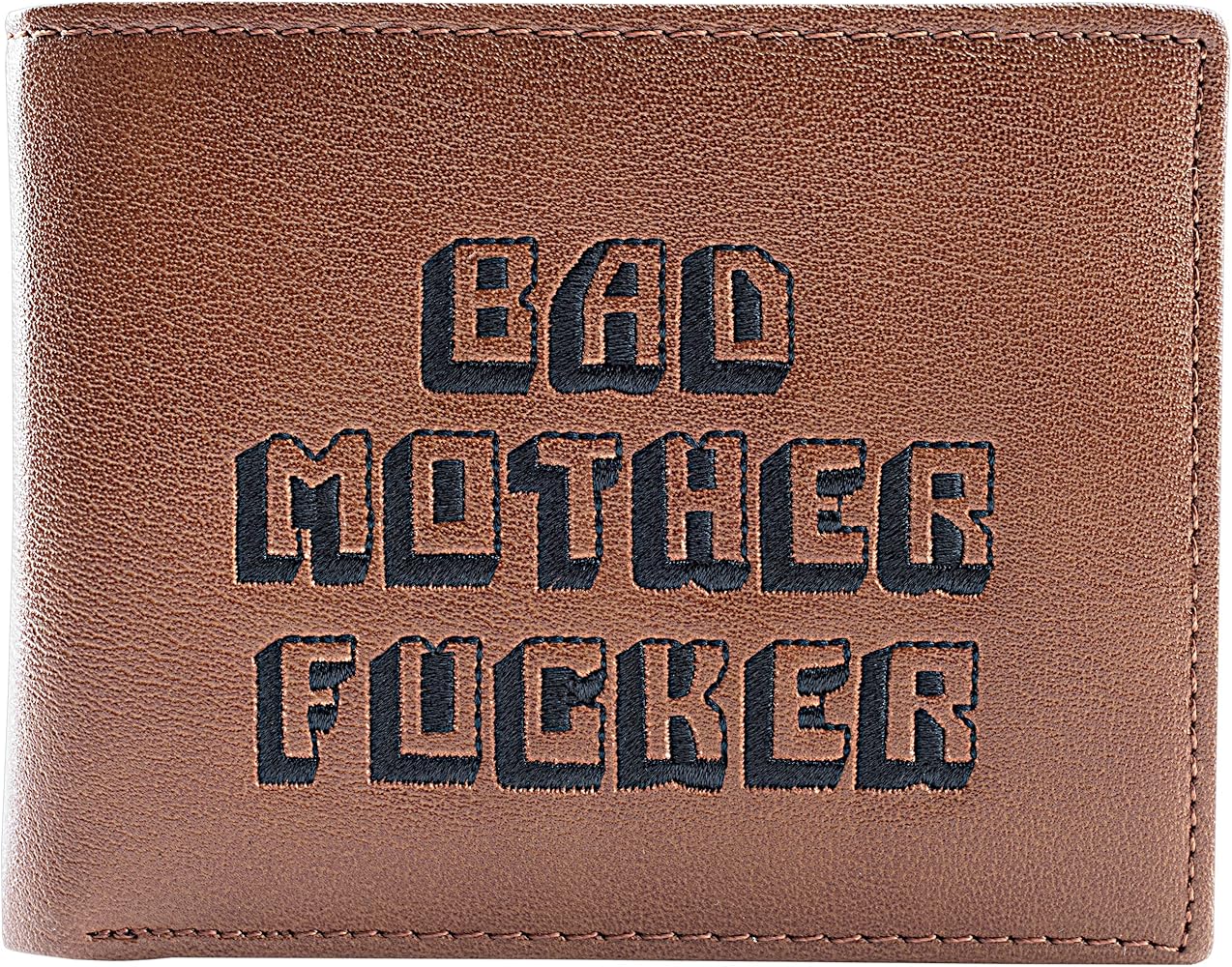 Amazon.co.jp: 公式ライセンス メンズ Bad Mother 財布 二つ折り 刺繍