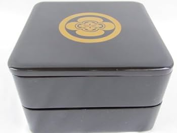 Amazon.co.jp: 木製漆器 輪島塗 重箱 重台付 丸に木瓜 蒔絵家紋付き