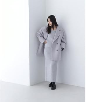 Amazon | ダブルブレストフォルムミドルコート | コート・ジャケット 通販