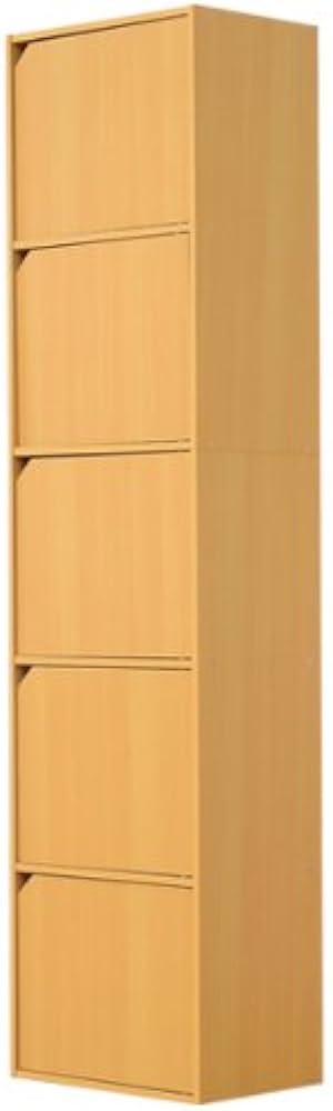 Amazon｜A4サイズ収納OK 扉付きカラーボックス 5段 木製 収納ボックス