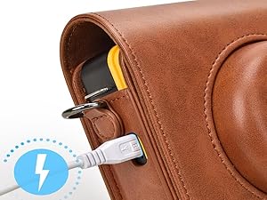Amazon.com : Rieibi Mini Shot 3 Retro Case, PU Leather Protective