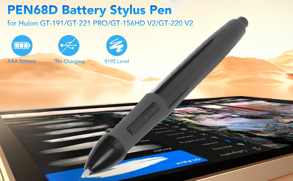 Amazon | PEN68Dバッテリー不要のスタイラスデジタルペン、GT‑191 / GT