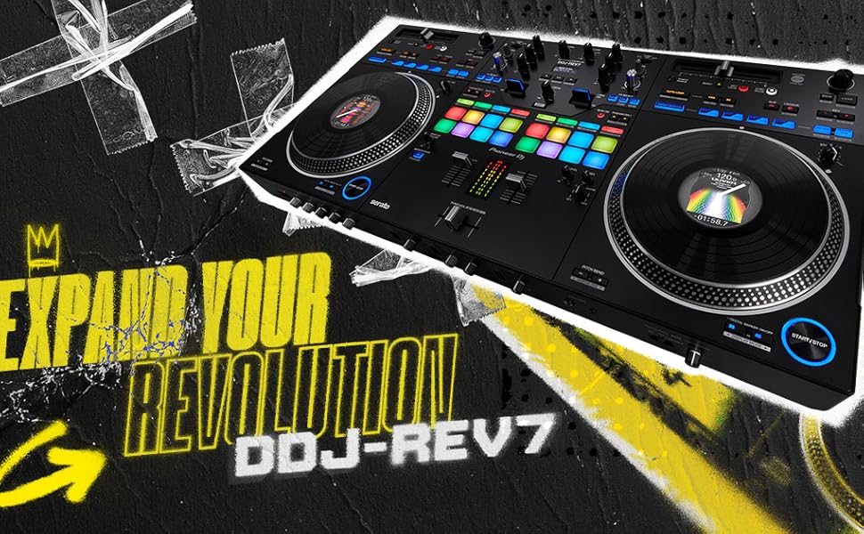 Pioneer DJ DDJ-REV7 DJ Controller | Motorized Vinylized Jog Wheels