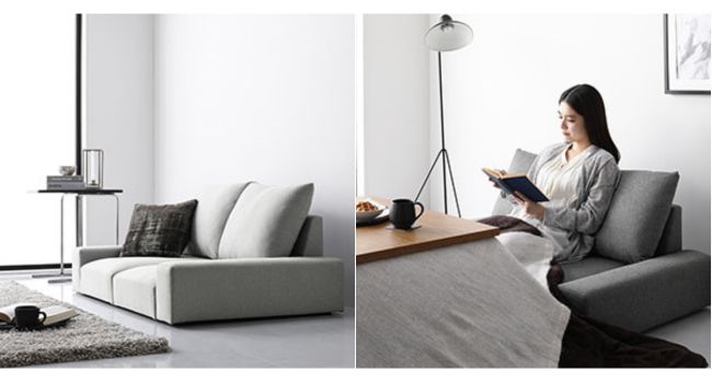 Amazon｜RASIK ローソファー 2人掛け グレー ファブリック 幅119cm