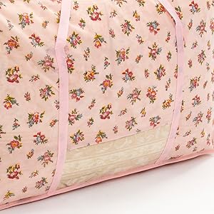 Amazon｜アストロ 羽毛布団 収納袋 薄ピンク 花柄 小花柄 2枚組