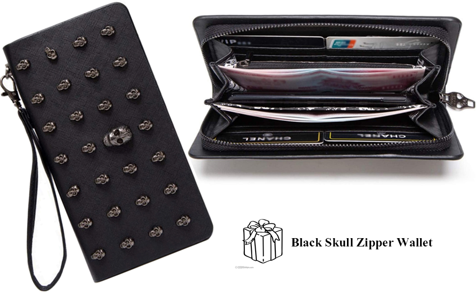 Amazon.com: DownUpdown Skull Wallets for Women Wristlet Purses