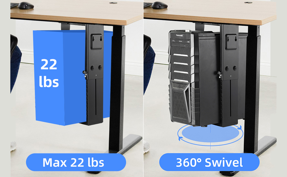 Amazon.co.jp: CPUホルダー デスク下マウント - 調節可能な壁 PC