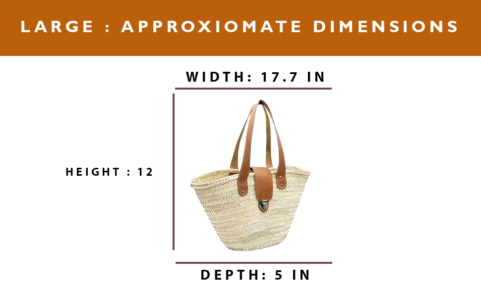 Amazon.com: FRENCH BASKET straw bag with leather handles beach bag