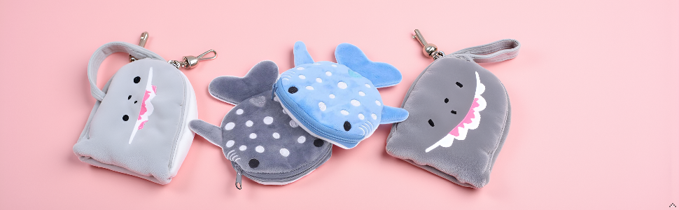 Amazon.com: 2Pcs Cute Whale Shark Coin Purse, Shark Wallet Novelty