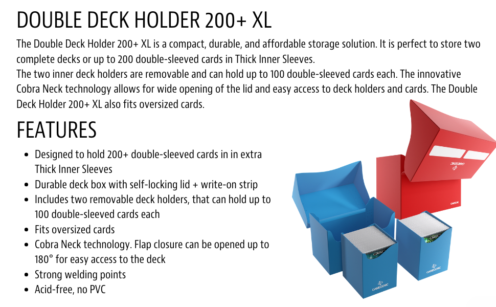 Amazon.com: Gamegenic Double Deck Holder 200+ XL - Compact Storage