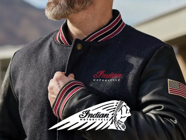 Indian Motorcycle Men's Varsity 2 Jacket, Gray - 2833181,Gray,S at