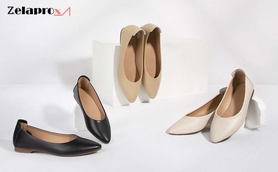 Amazon.com | Zelaprox Women's Casual Pointed Toe Ballet Comfort