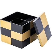 Amazon｜重箱 おせち 正月 三段 市松模様 黒金 五寸 (2～3人用) 外寸15