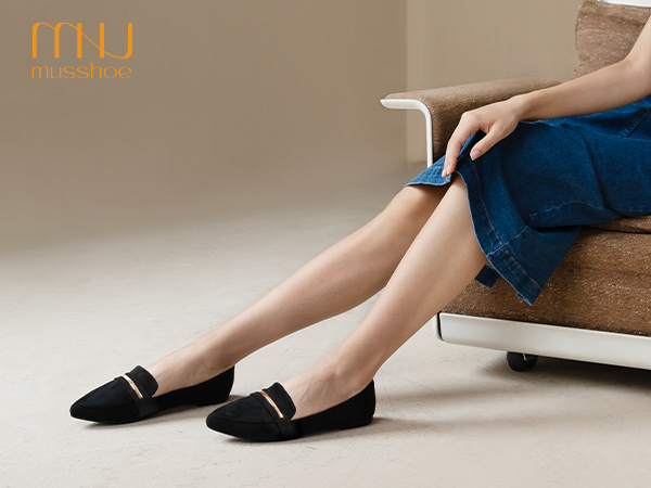 Amazon.com | MUSSHOE Flats for Women Comfortable Pointed Toe