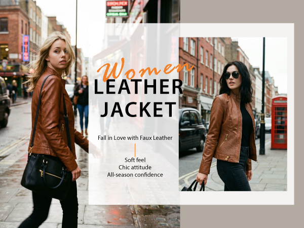 Lock and Love LL WJC746 Womens Vegan Leather Motorcycle Jacket XS