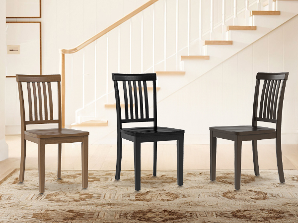 Amazon.com - COLAMY Wooden Dining Room Chairs Set of 2, Spindle