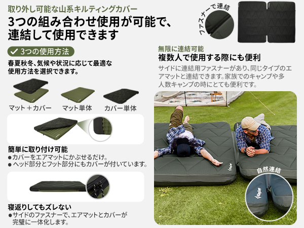 Amazon.co.jp: KingCamp インフレータブルマット キャンプマット 高厚