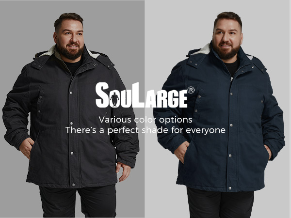 Soularge Men's Winter Outdoor Windproof Warm Sharpa Jacket with