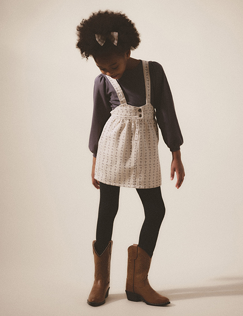 체크앤도트 | [SOOR PLOOM]MINNIE PINAFORE_Thistle Print, Bergamot