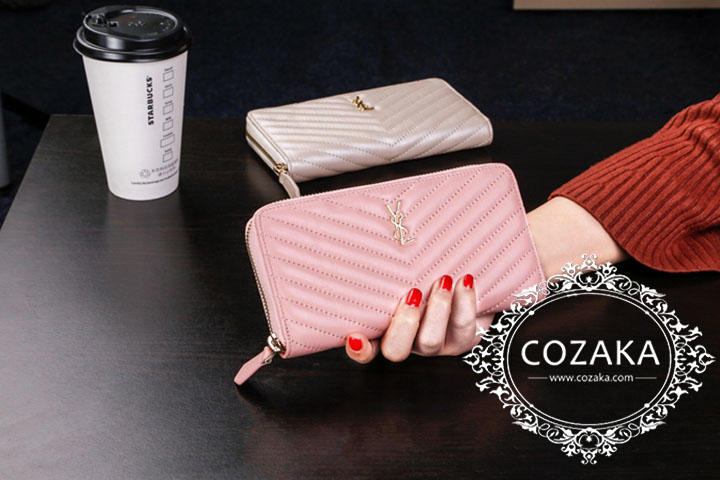 ysl イブサンローラン 長財布 レディース レザー ラウンドファスナー