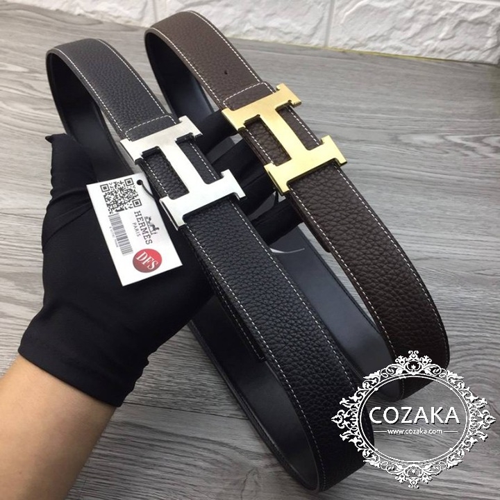 こ*ょ様 エルメス ブラウンレザーベルト H型バックル HERMES（エルメス