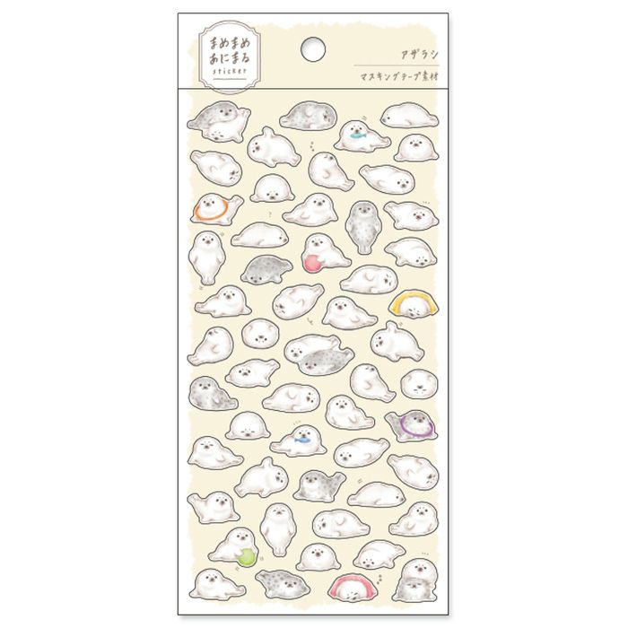 まめまめあにまる ステッカー 81230 アザラシ | マインドウェイブ