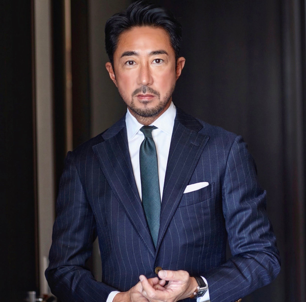 Loro Piana Super150's Woolウールタイ5.5cmカラー：メランジグリーン