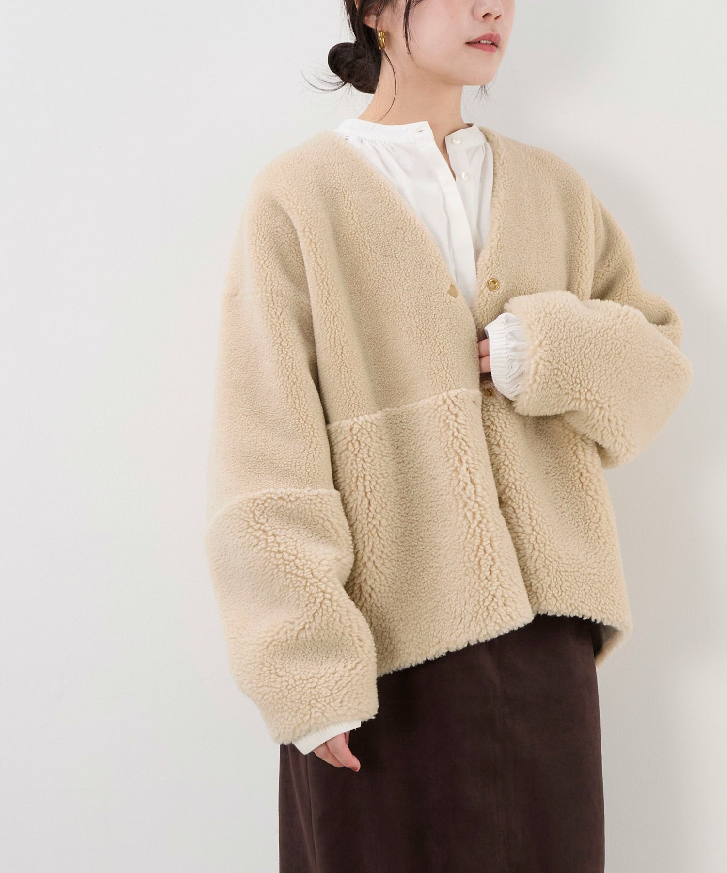 リバーシブルVネックボアコート/0125307266 | MICA&DEAL ONLINE STORE