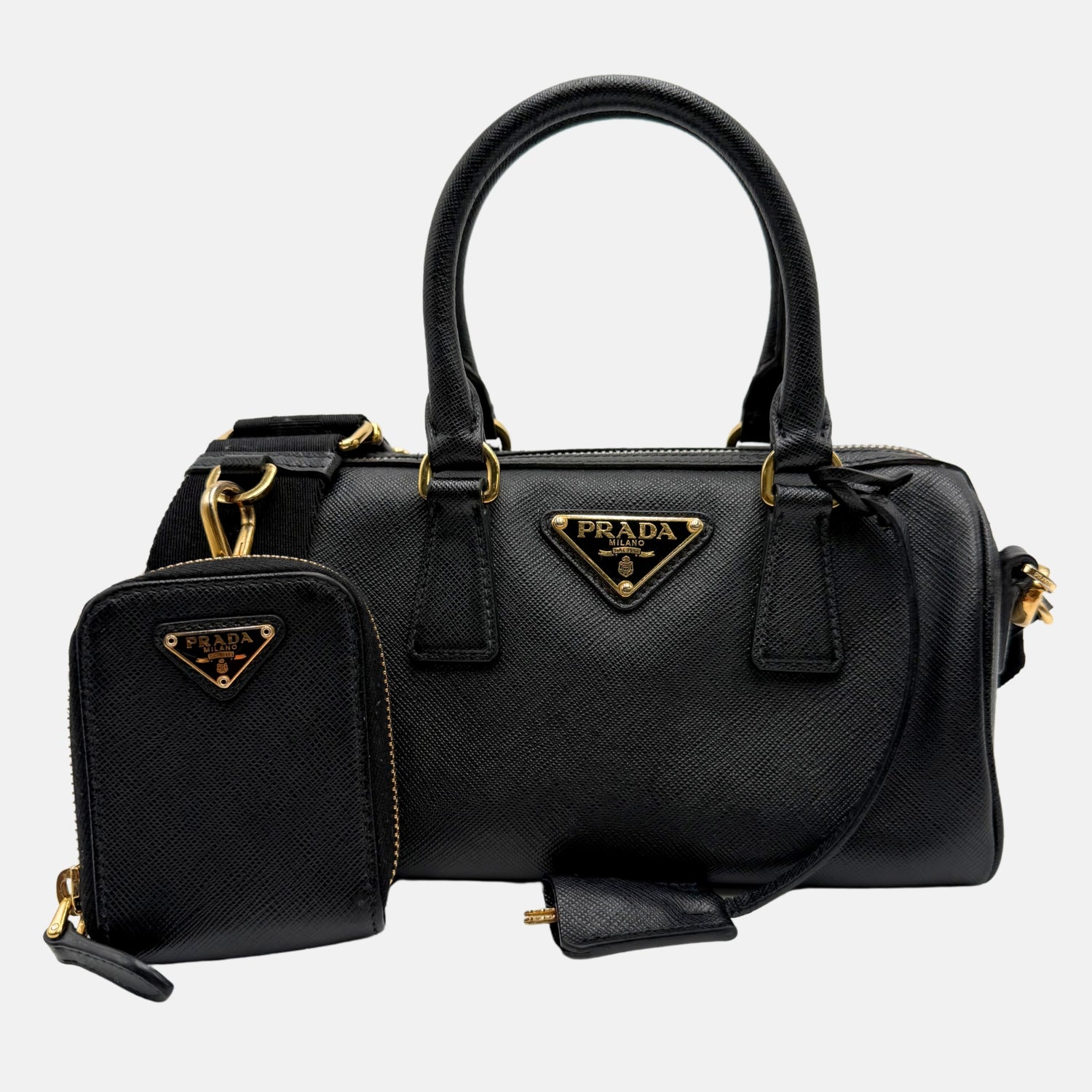 PRADA Boston Convertible Mini Bag Black