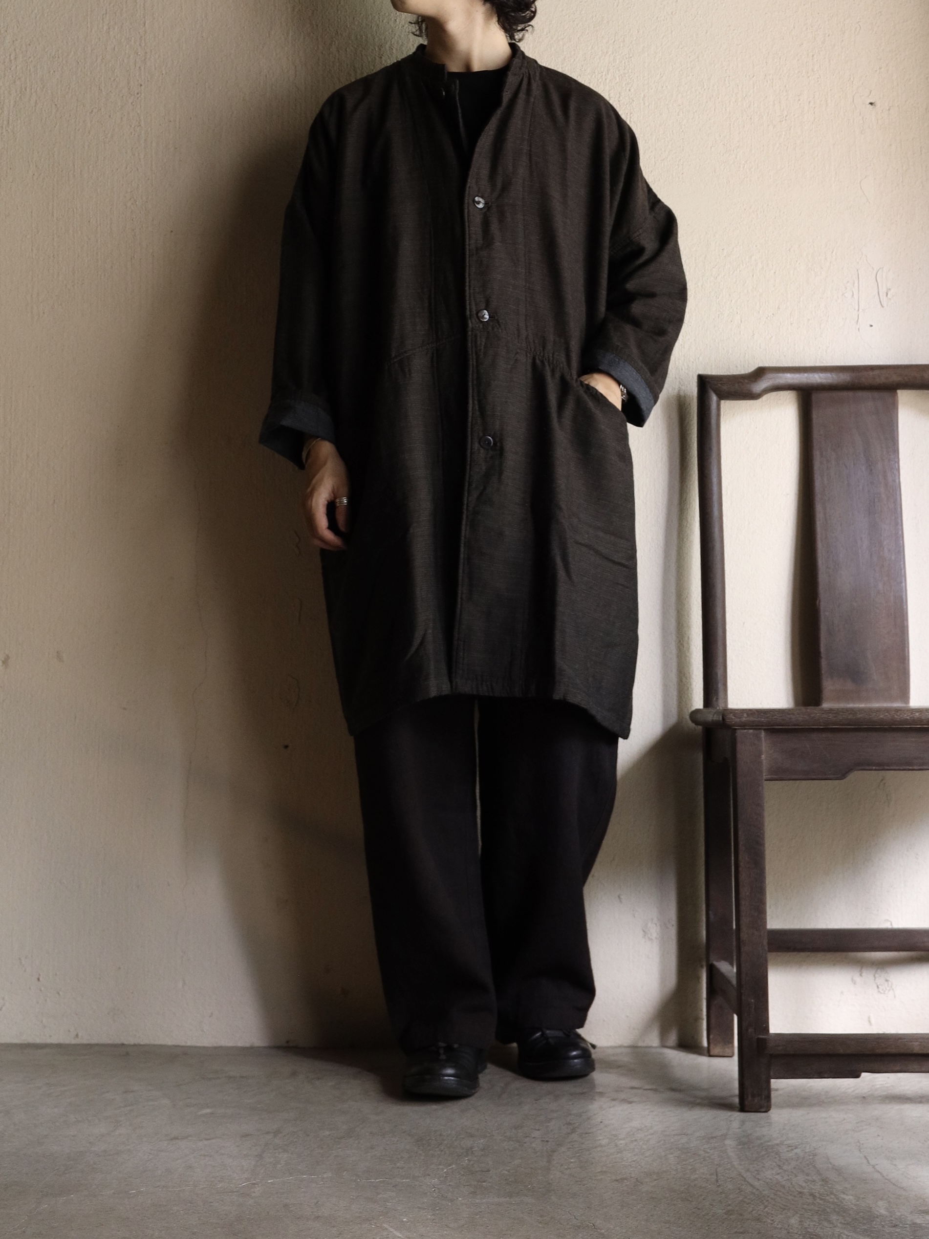 毛綿三重織コート （茶がさね） −JK-62− | mienisi