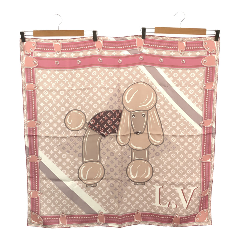 スカーフ LV シルク100％ ピンク M70694 プードル ストール LOUIS