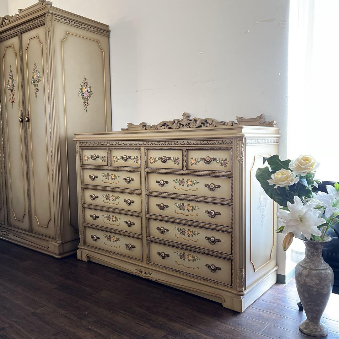 日本製 フランスミラー ロココ様式の美しいリビングチェスト CRACRE