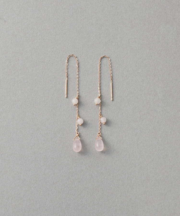 チェリーブロッサム] K10MPG ローズクォーツ ピアス（771575