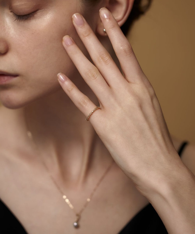 プレイリング] K18YG ブラウンダイヤモンド ピンキーリング（203016