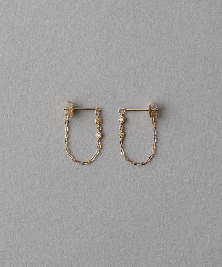 トーン] K18RBG ブラウンダイヤモンド チェーン ピアス（307021