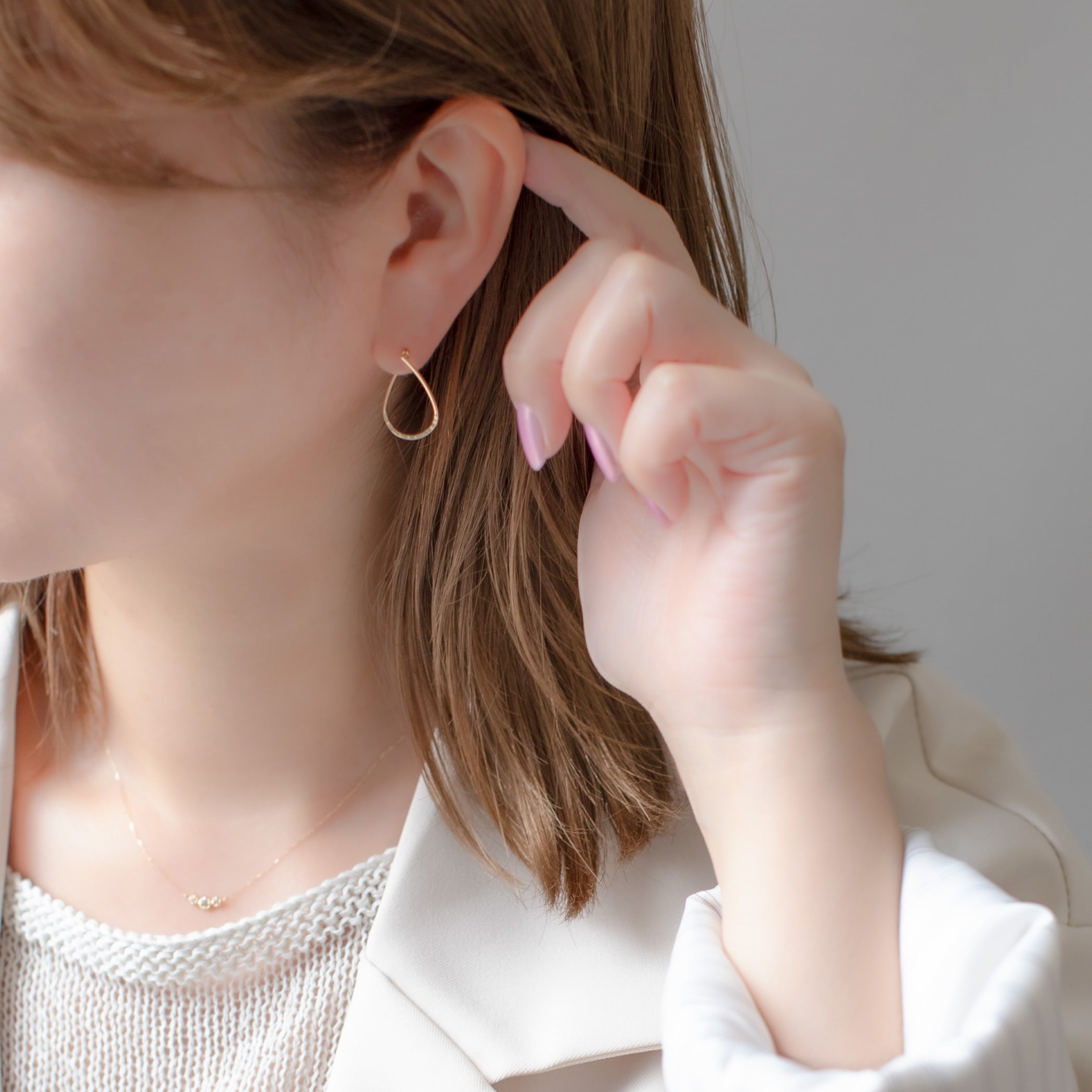 K18 イエローゴールド しずく フープ ピアス – Milluflora | ミル