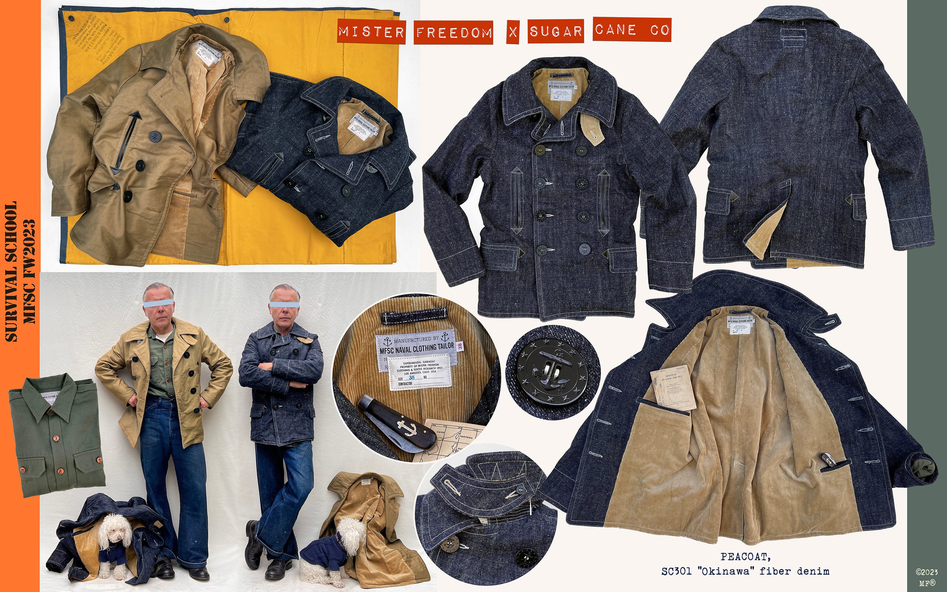 Mister Freedom® x Sugar Cane msfc FW2023 LookBook, “Survival School” &