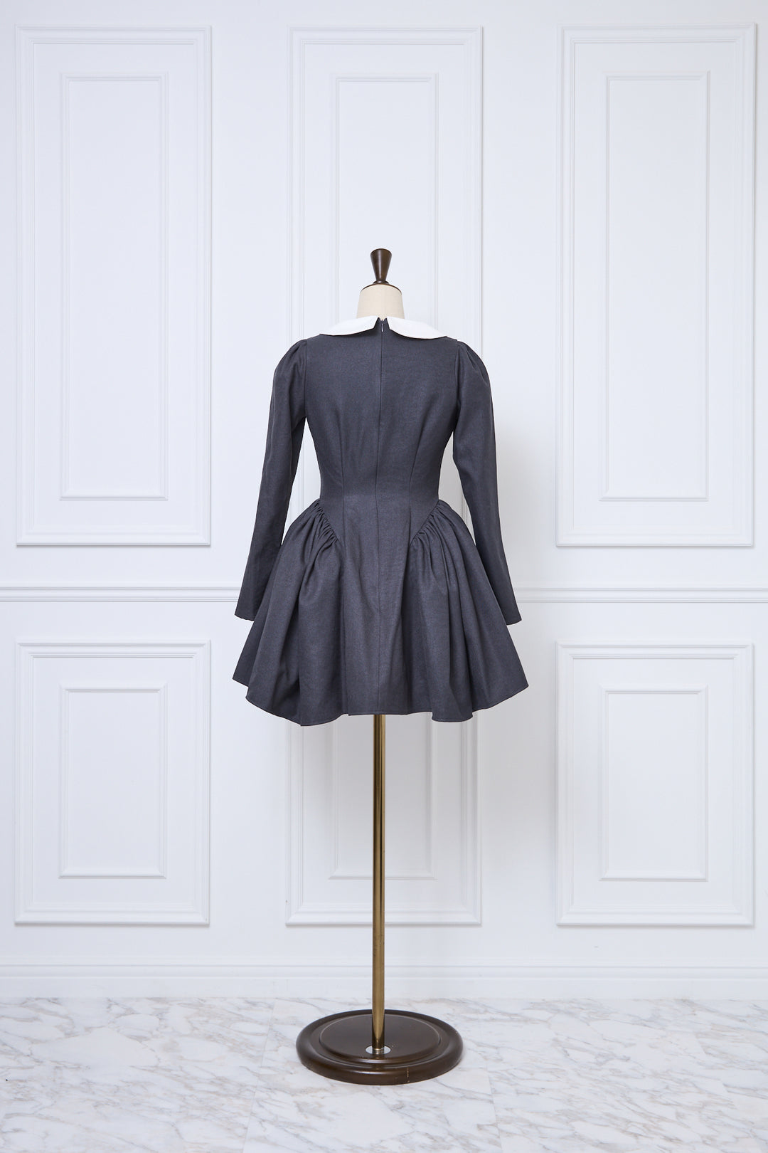 Side Volume Contrast Collar Dress - MISTREASS